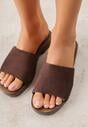 Ciemnobrązowe Klapki Ozdobione Nitami Jehlone