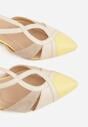 Żółte Czółenka na Obacasie z Wycięciami i Metalicznymi Paskami Prosilis