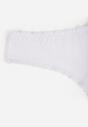 Białe Majtki z Bawełną Typu Stringi Ozdobione Koronką Cirilise