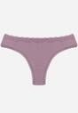 Fioletowe Majtki z Bawełną Typu Stringi Ozdobione Koronką Cirilise