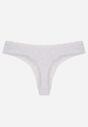Szare Majtki z Bawełną Typu Stringi Ozdobione Koronką Cirilise