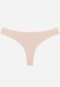 Beżowe Majtki Typu Stringi z Bawełną Asoia