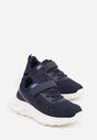 Granatowe Buty Sportowe Sneakersy na Grubej Podeszwie z Tłoczeniem Hyrene