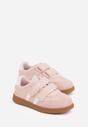 Różowe Buty Sportowe Sneakersy ze Skórzaną Wkładką Napisami i Paskami Nemoreli