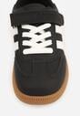 Czarne Buty Sportowe Sneakersy ze Skórzaną Wkładką i Paskami Fyrora