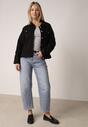 Czarna Bawełniana Kurtka Jeansowa Perimea