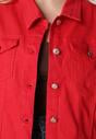 Czerwona Bawełniana Kurtka Jeansowa Perimea
