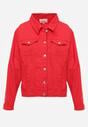 Czerwona Bawełniana Kurtka Jeansowa Perimea