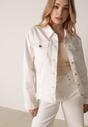 Biała Bawełniana Kurtka Jeansowa Perimea