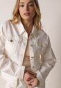 Biała Bawełniana Kurtka Jeansowa Perimea