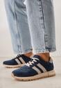 Sneakers Bleumarin cu bej