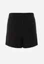 Czarne Spódnico-Szorty z Wysokim Stanem Zdobione Rozcięciem Crethoesa