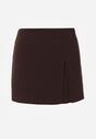 Brązowe Spódnico-Szorty z Wysokim Stanem Zdobione Rozcięciem Crethoesa