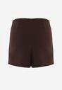 Brązowe Spódnico-Szorty z Wysokim Stanem Zdobione Rozcięciem Crethoesa