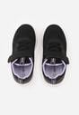 Czarno-Fioletowe Buty Sportowe Sneakersy z Perforacją i Tłoczoną Podeszwą Uriltora