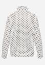 Biała Wiskozowa Koszula w Kropki ze Stójką z Ozdobnymi Falbanami Isamene