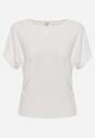 Biały T-shirt z Wiskozy z Trójkątnym Dekoltem Achiore