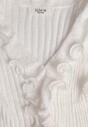 Biała Prążkowana Bluzka z Wiskozą Ozdobiona Falbanami Delestra