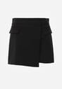 Czarne Spódnico-Szorty z Bawełną Ozdobione Imitacją Kieszeni Tinorina