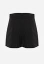 Czarne Spódnico-Szorty z Bawełną Ozdobione Imitacją Kieszeni Tinorina