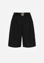Czarne Szorty z Wysokim Stanem Bermudy z Paskiem Haidis