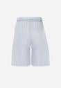 Niebieskie Szorty z Wysokim Stanem Bermudy z Paskiem Haidis