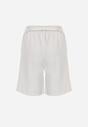 Białe Szorty z Wysokim Stanem Bermudy z Paskiem Haidis