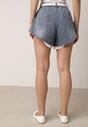 Niebieskie Bawełniane Szorty Jeansowe z Falbanami Demite
