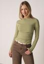 Zielona Bluzka z Bawełną i Wiskozą  Ozdobiona Marszczeniem Alexareo