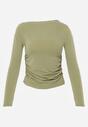 Zielona Bluzka z Bawełną i Wiskozą  Ozdobiona Marszczeniem Alexareo
