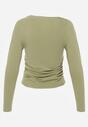 Zielona Bluzka z Bawełną i Wiskozą  Ozdobiona Marszczeniem Alexareo