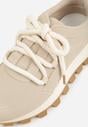 Beżowe Sneakersy na Grubej Tłoczonej Podeszwie Zerda