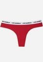 Czerwone Majtki Typu Stringi z Bawełną i Napisami Veza