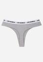 Szare Majtki Typu Stringi z Bawełną i Napisami Veza