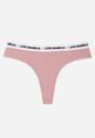 Różowe Majtki Typu Stringi z Bawełną i Napisami Veza