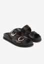 Czarne Klapki Ozdobione Dwoma Klamrami Sthosaildy