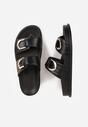 Czarne Klapki Ozdobione Dwoma Klamrami Sthosaildy