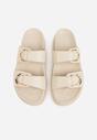 Beżowe Klapki Ozdobione Dwoma Klamrami Sthosaildy