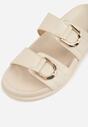 Beżowe Klapki Ozdobione Dwoma Klamrami Sthosaildy
