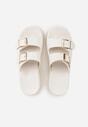Białe Klapki na Grubej Podeszwie z Dwoma Klamrami Xenienne