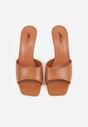 Brązowe Klapki na Szpilce z Kwadratowym Noskiem Mellota