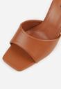 Brązowe Klapki na Szpilce z Kwadratowym Noskiem Mellota