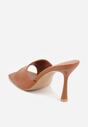 Brązowe Klapki na Szpilce z Kwadratowym Noskiem Mellota