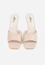 Beżowe Klapki na Szpilce z Kwadratowym Noskiem Mellota