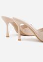 Beżowe Klapki na Szpilce z Kwadratowym Noskiem Mellota
