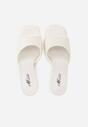 Białe Klapki na Szpilce z Kwadratowym Noskiem Mellota