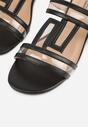Czarne Klapki z Geometrycznymi Paskami Adriameda