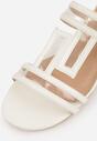 Białe Klapki z Geometrycznymi Paskami Adriameda
