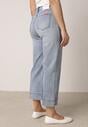 Niebieskie Jeansy Kuloty z Bawełną o Szerokim Kroju z Wysokim Stanem z Przeszyciami Hippesilea