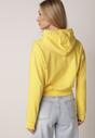 Żółta Bluza z Dodatkiem Bawełny z Kapturem Wykończona Ściągaczami Evista